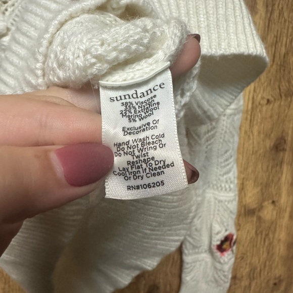 Sundance Cream Floral Knit Cardigan - Picture 3 of 4